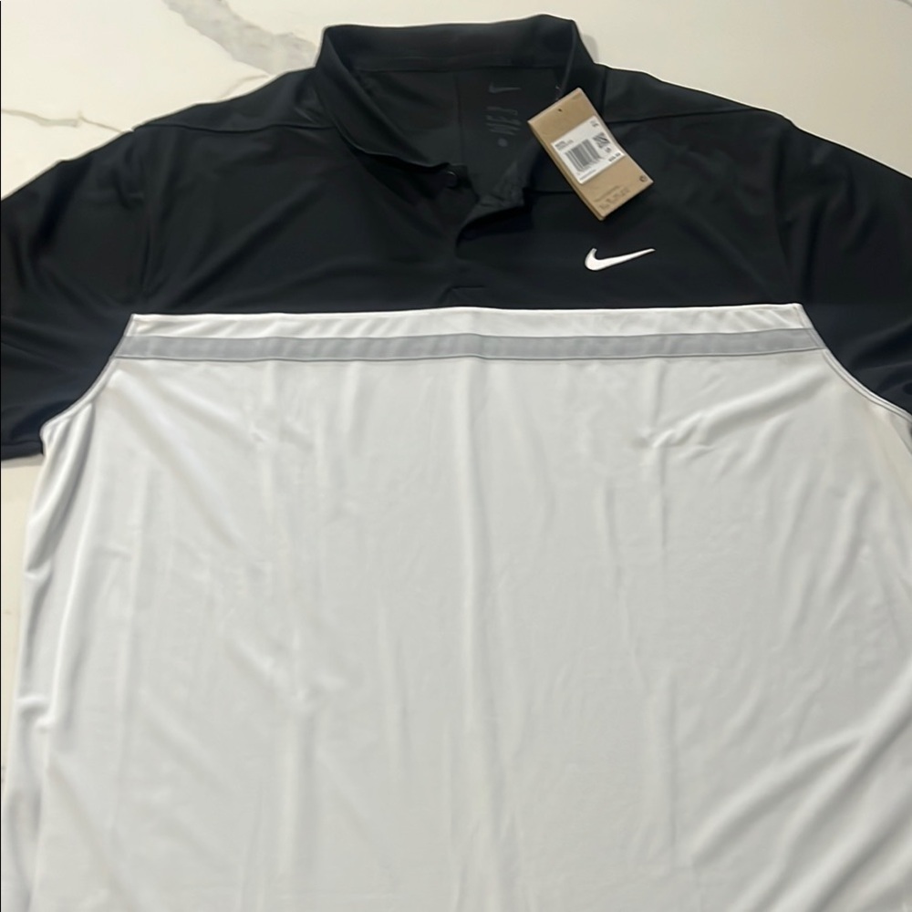 Nike Black and White Performance Polo Shirt new with tags!  Mens XXL